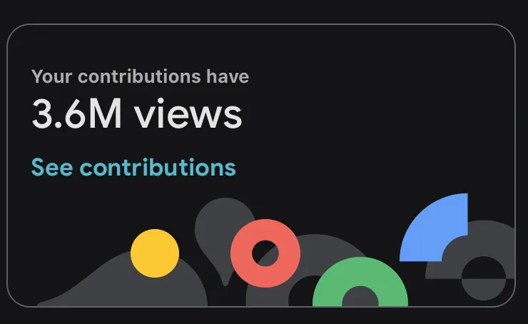 Google Maps contribution summary reports “3.6M views” for Gabriel’s contributions.